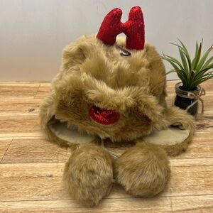 Collection Eighteen Reindeer Trapper Fur Hat Brown Christmas hat